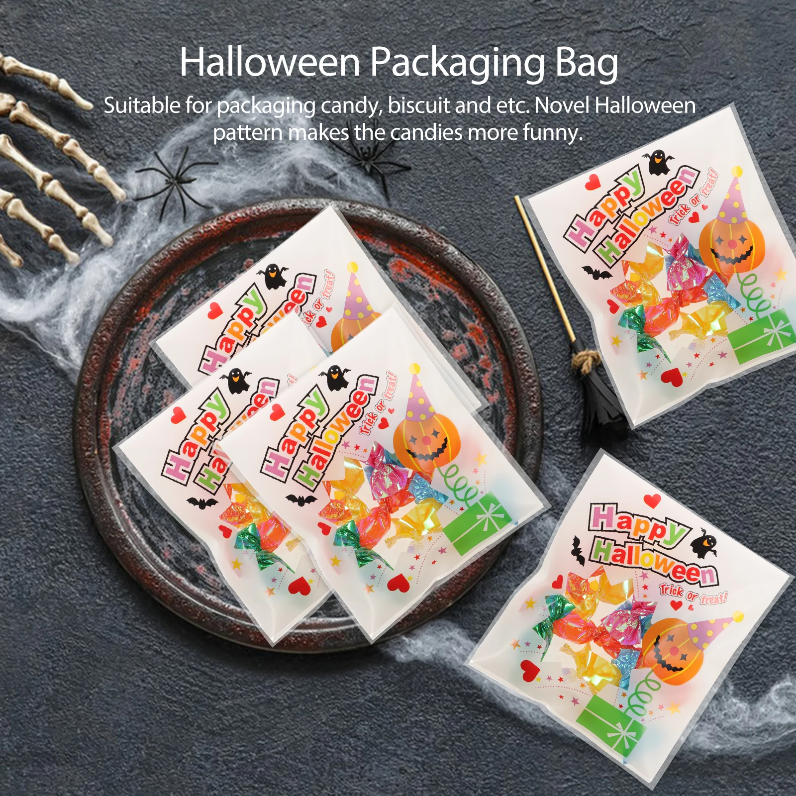 

Halloween Packaging Bag Candy Bag Biscuit Bag Plastic Packaging Bag Baking Biscuit Bag