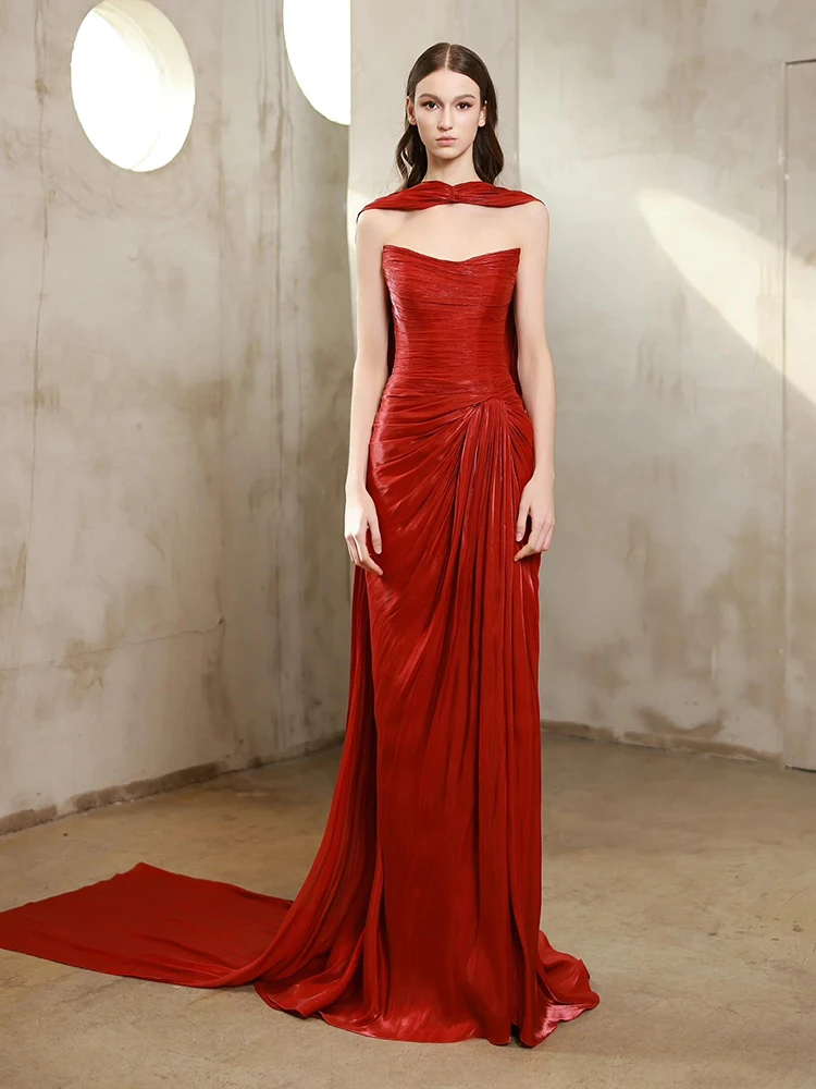 

Red Wine Color Bridal Morning Robe Dr Ele Chest Strap High End Feeling Wedding Ceremony Dr Small Luxury Marriage Dr