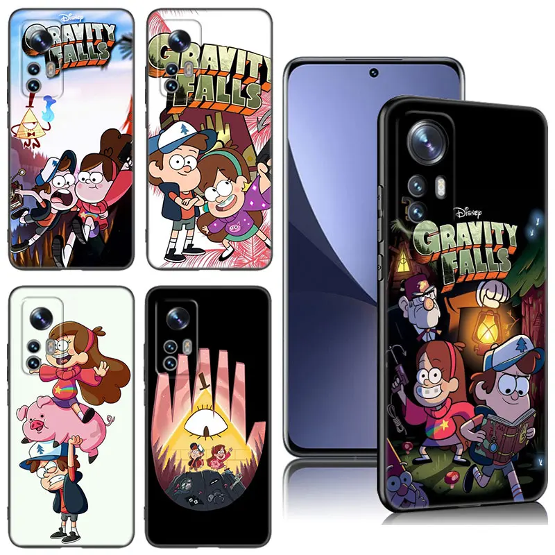 Gravity Falls Pig Black Silicone Phone Case For Xiaomi Mi 9 SE 10T 11 12 13 Lite 9T 11T 12S 12T 13T 14 Pro 5G NE 10i 11i 12X