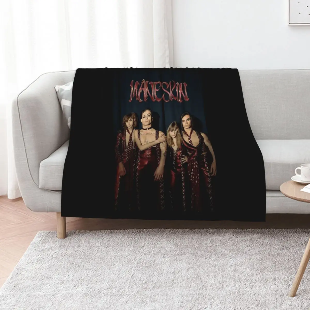 M?neskin rock band Maneskin Throw Blanket Thermals For Travel for winter Custom Beach funny gift Large Blankets
