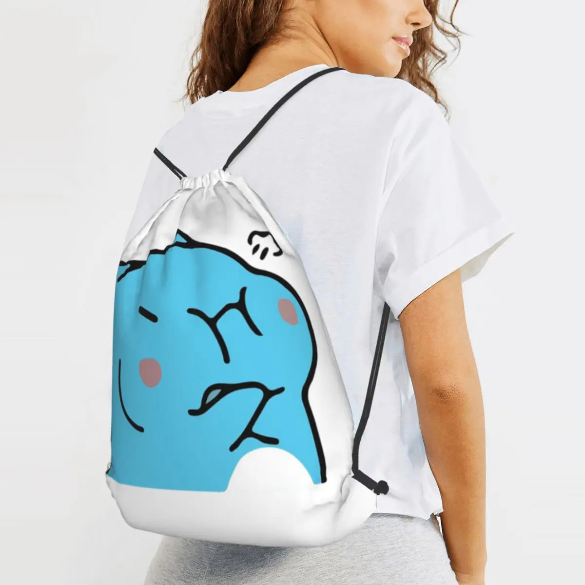 Comic Cat Bugcat Capoo Bug Cat Backpacks Portable Drawstring Bags Storage Bag Book Bags for Man Woman School