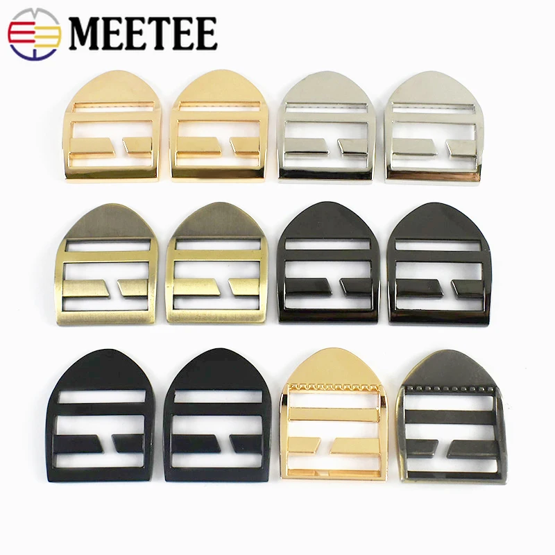 2/4/8/10Pcs 25mm 금속 가방 스트랩 버클 웨빙 백팩 벨트 트라이 글라이드 슬라이더 조절기 걸쇠 개 목걸이 링 후크 액세서리 썸네일 4