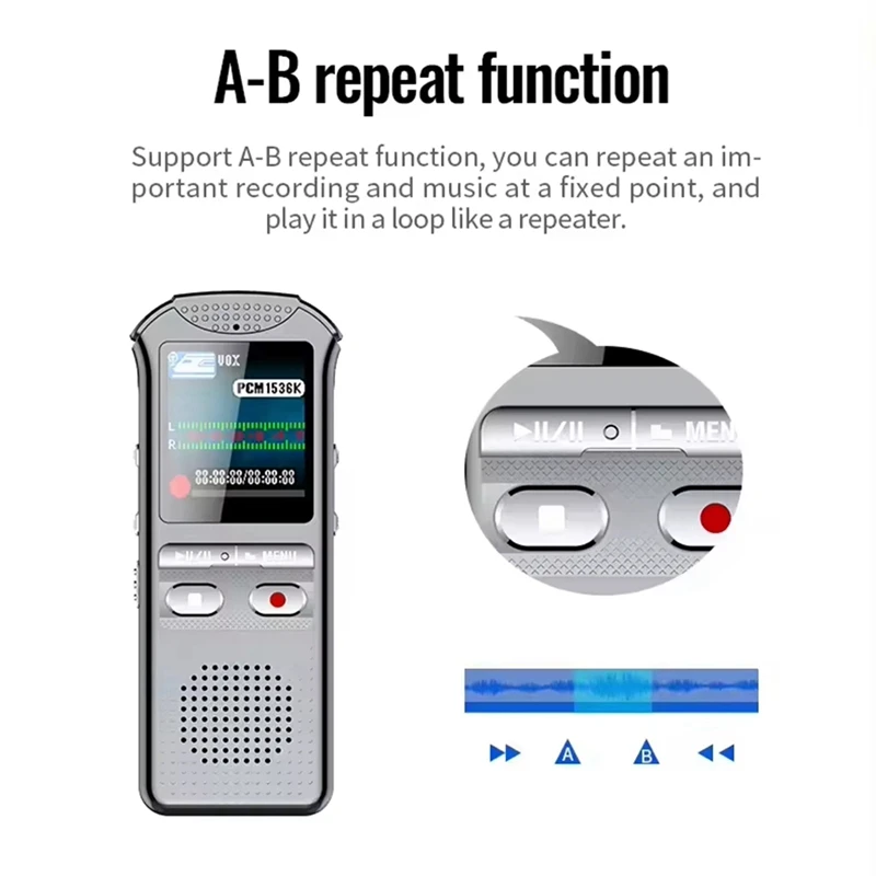 RISE-X30 80 Hours Recording Voice Recorder Activated Lossless Music Playback Digital Variable Playback Voice Recorder 32G