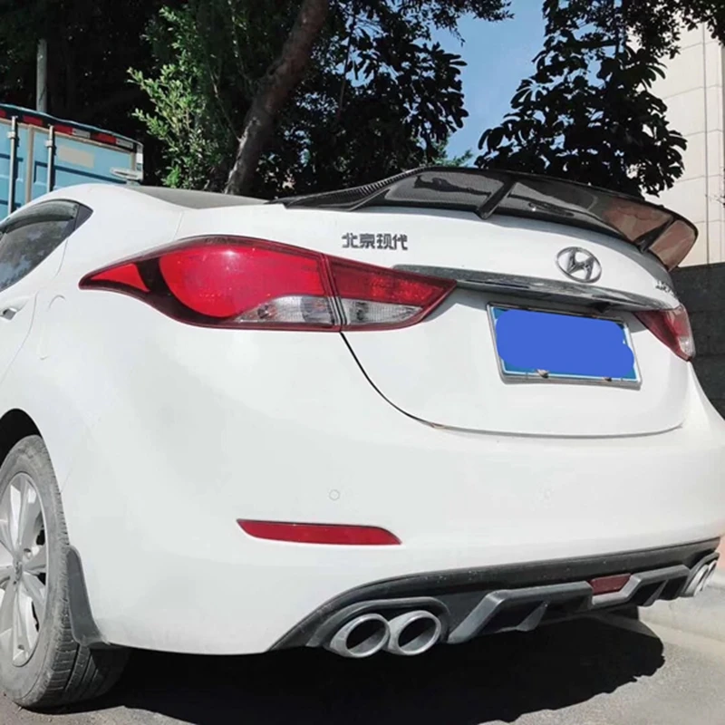 

For Hyundai Elantra Avante Spoiler Carbon Fiber / FRP Primer Rear Wing R-type Sports Accessories 2012-2016