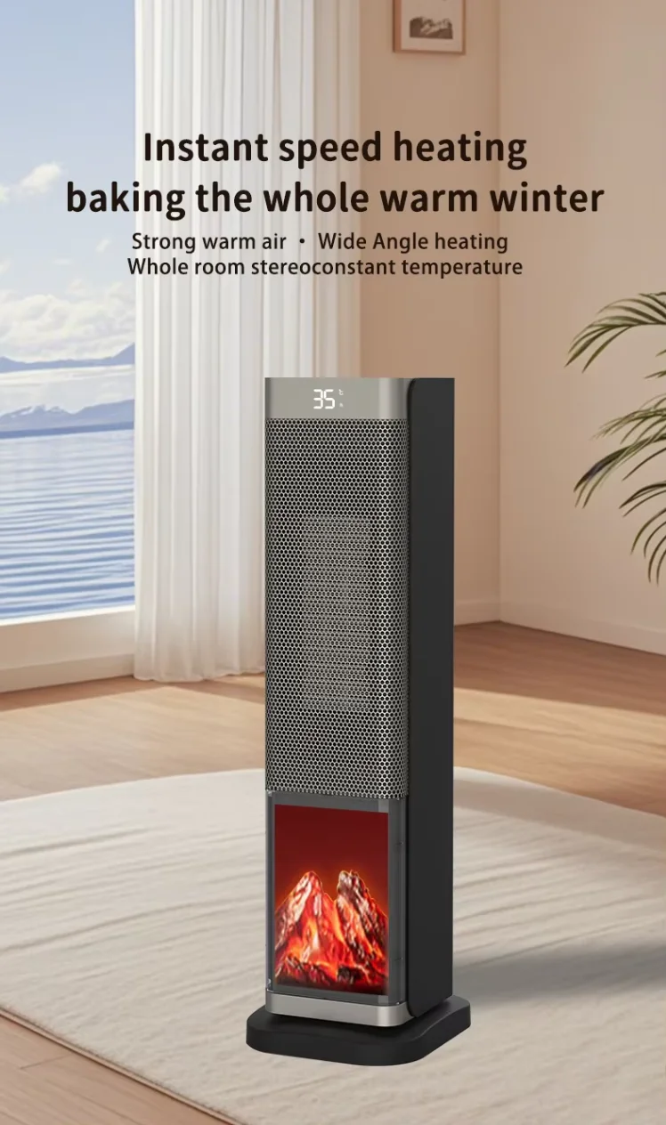 توفير الطاقة ثلاثية الأبعاد تأثير اللهب المحمولة PTC سخان السيراميك التحكم عن بعد درجة حرارة قابلة للتعديل للمنزل #2