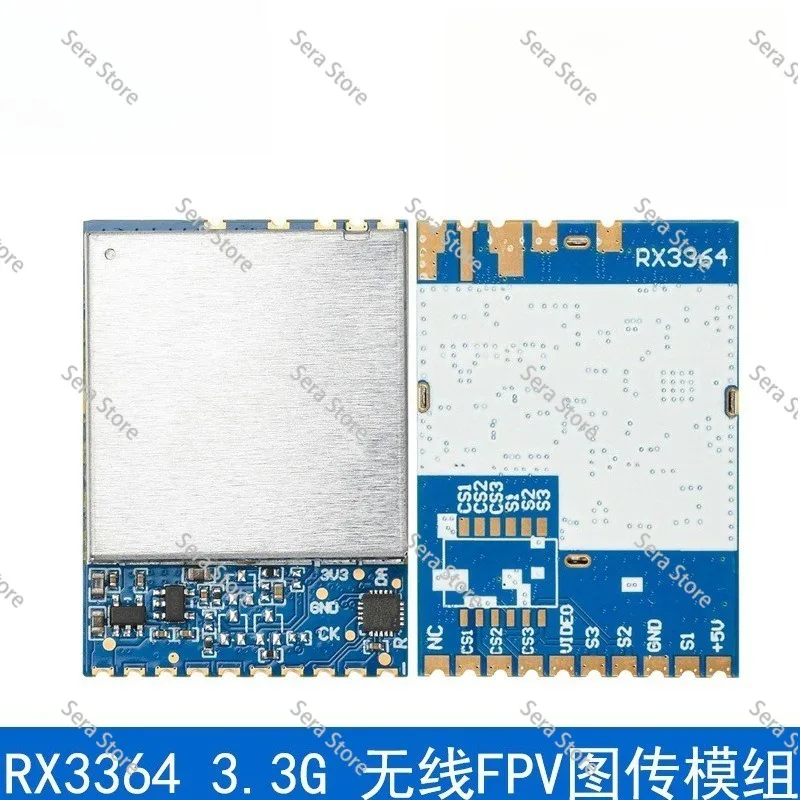 RX3364 3.3G wireless FPV image transmission module analog wireless audio & video transmission receiver 3060-3500MHz