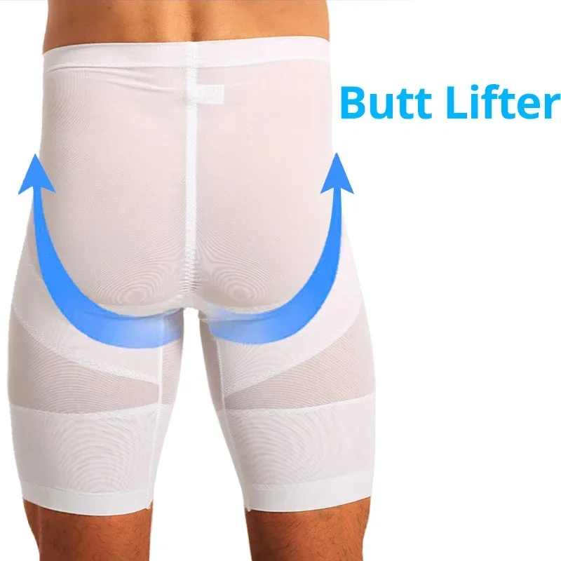 남성 바디 셰이퍼 배 제어 압축 반바지, 배 슬림 보정속옷 복부 리듀서 팬티, 피트니스 복서 바지 속옷