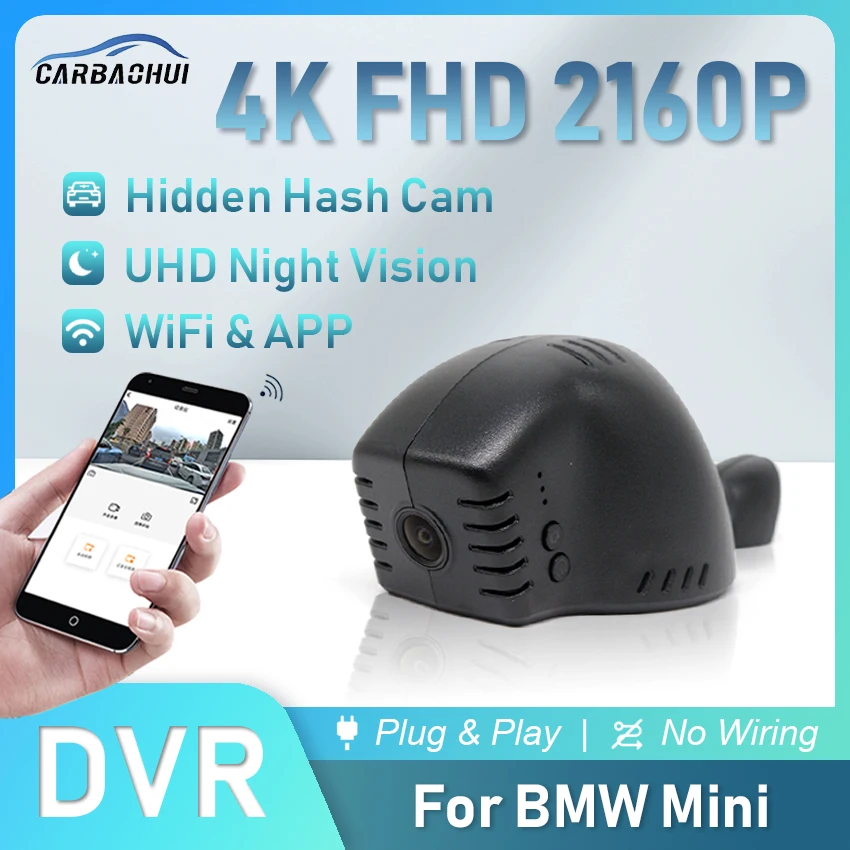 HD 4K 2160P Car DVR Plug and Play Dash Cam Camera Video Recorder For BMW Mini Clubman One Countryman Cooper Convertible