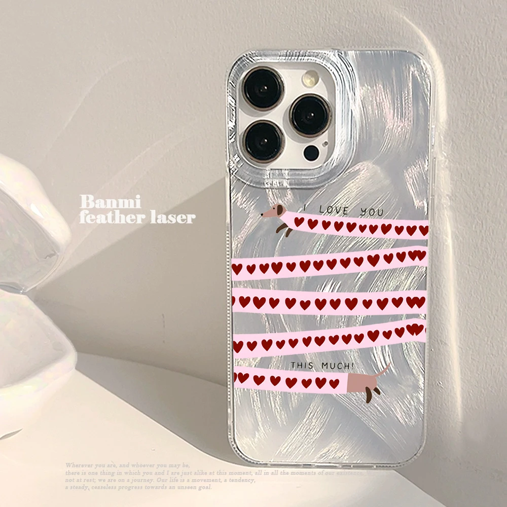 Cute Dachshund Silk Texture Phone Case For Samsung Galaxy S26 S25 S23 S24 S22 S21 Ultra FE Plus A56 A55 A54 A53 A36 A35 A34 5G