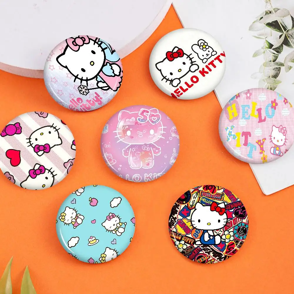 Cute K-Kittys Cartoon H-Hello 32/44/58MM Customizable Button Pins Cute Funny Creative Badge Jewelry Decor Gifts for Friends