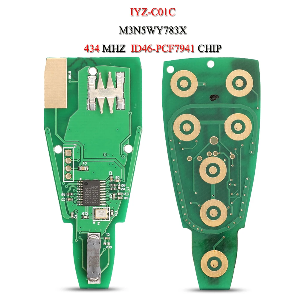 Jingyuqin GQ4-53T IYZC01C Chiave A Distanza Dell'automobile Circuito Per Jeep Chrysler Dodge Ram Journey ID46-PCF7961/PCF7941 Chip 433 Mhz