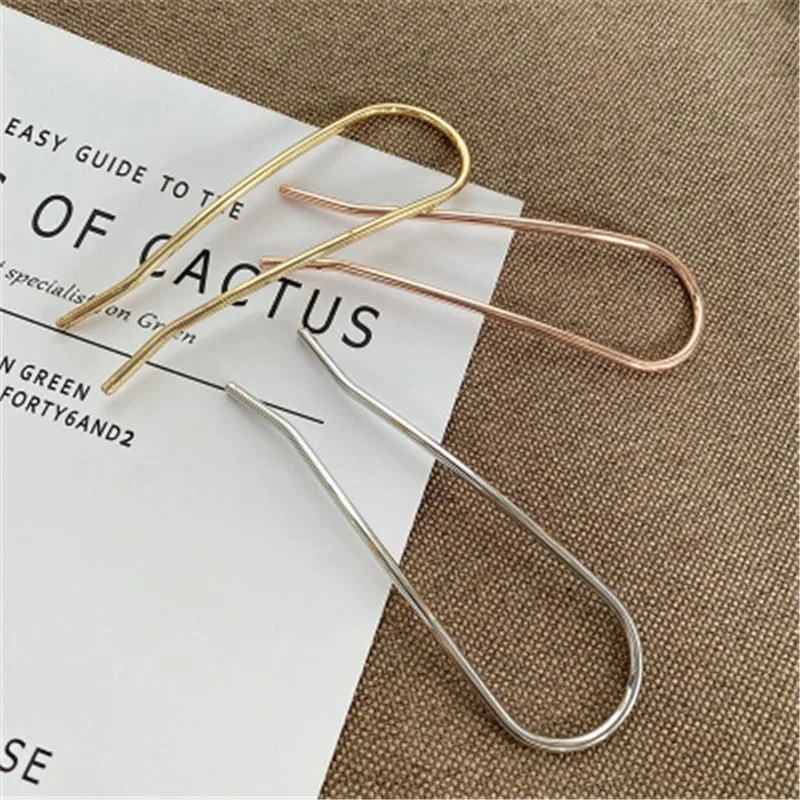 

Корейская элегантная металлическая U-образная заколка для волос для женщин и девушек, шикарный аксессуар для повседневного использования, модный, нескользящий, не повреждает волосы