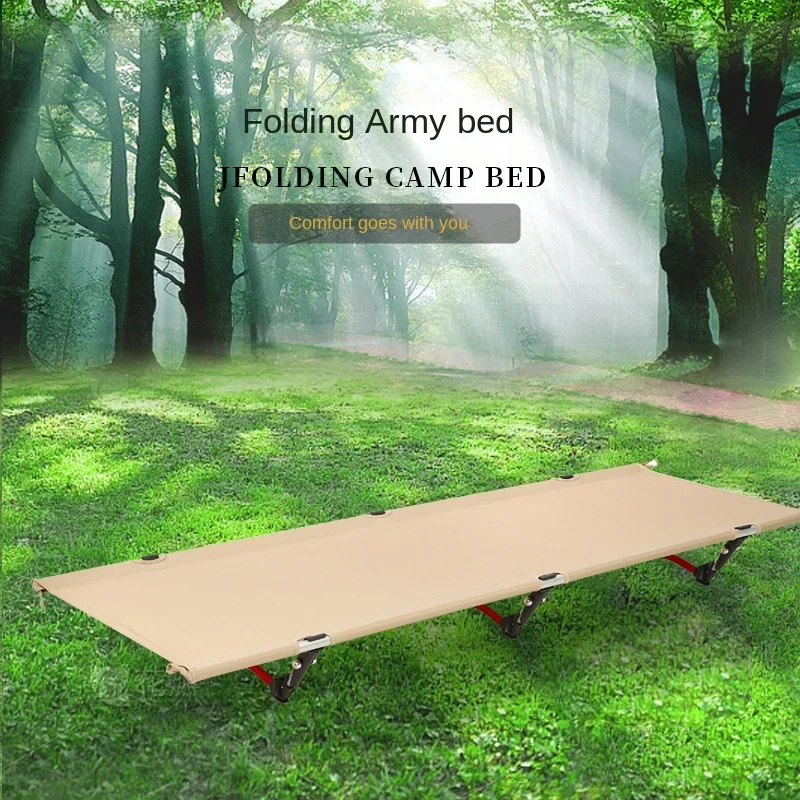 Portable Ultralight Camping Bed Outdoor Folding Single Bed Outdoor Garden Lounge Chairs Camping Garrison Travel Camping Supplies