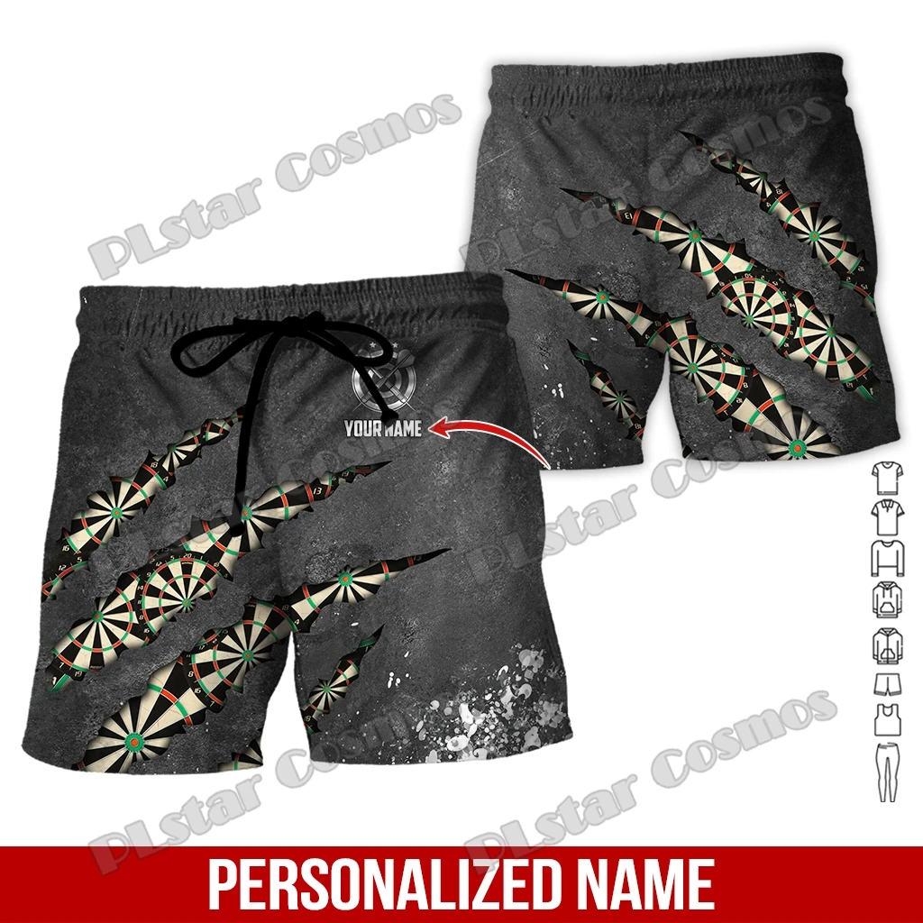 Custom Name Darts Player 3D Printed Men‘s Shorts Summer Style Casual Polyester Shorts Harajuku Unisex Regular Shorts DKD-11