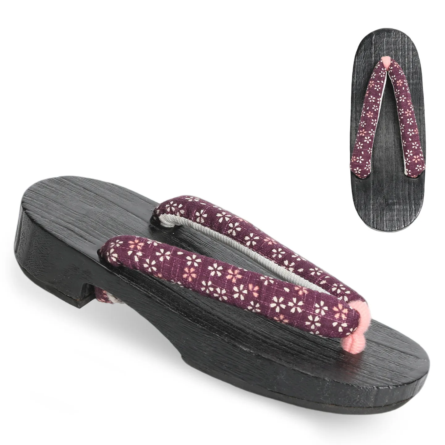2026 New Japanese Wooden Geta Clogs For Kids Black Flat-heeled Baby Girls Wooden Clogs Traditional Low-heeled Wooden Flip-flops
