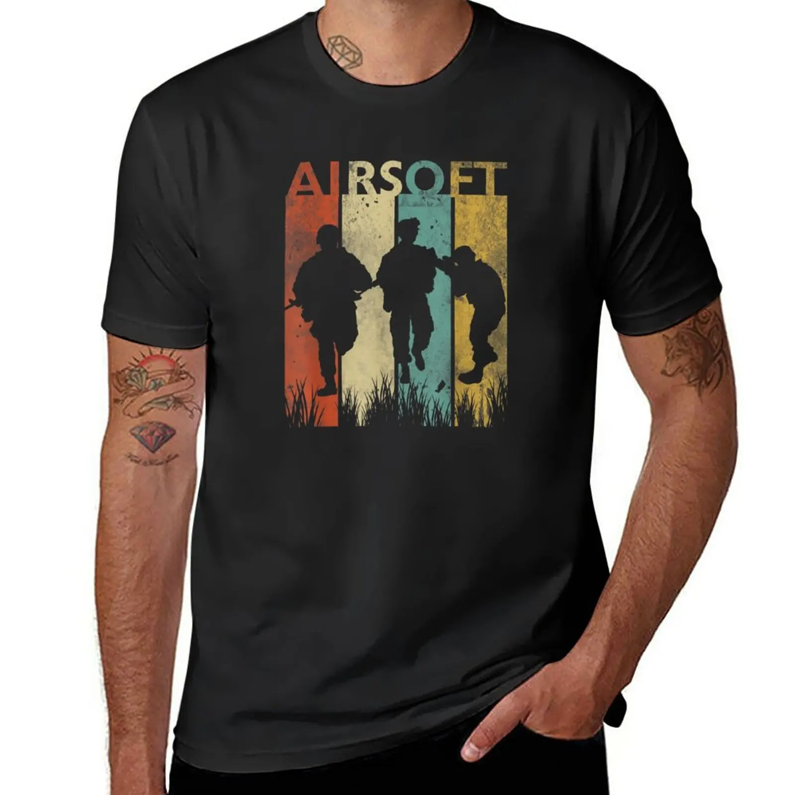 

New Retro Airsoft T-Shirt T-shirt short custom t shirts Short t-shirt t shirts men