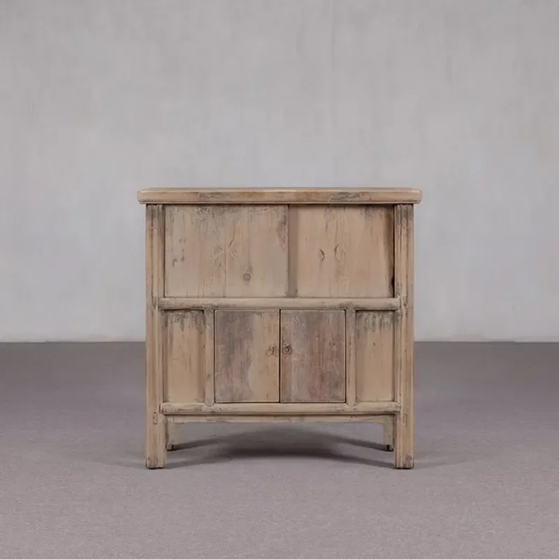 Wabi Sabi Solid Wood Cabinet Eco Friendly Hidden Storage Unit Classic Living Room Decor Furniture Minimalist Design Home