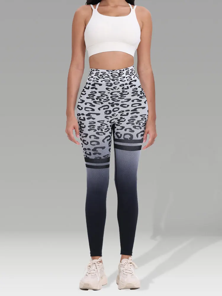 Leopard Print Seamless Yoga Pants High-Waisted Hip lift Breathable Quick-Drying Sweatpants Outdoor Fitness Pants