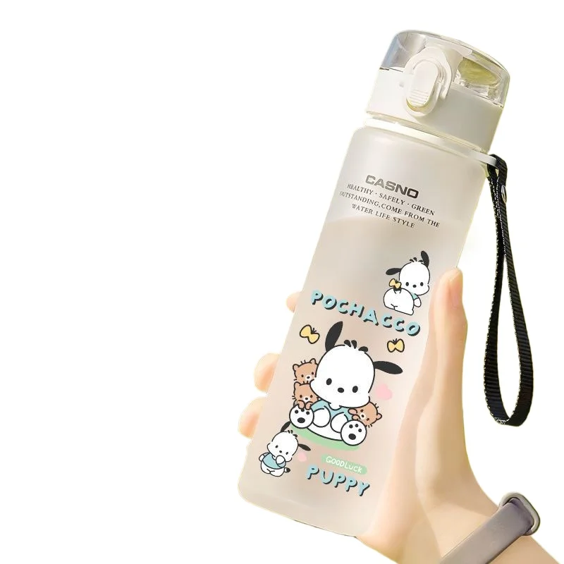 MINISO Sanrio Kuromi My Melody Hello Kitty taza de agua para niñas, dibujos animados de Anime, taza de agua ligera para deportes al aire libre, nuevo Kawaii