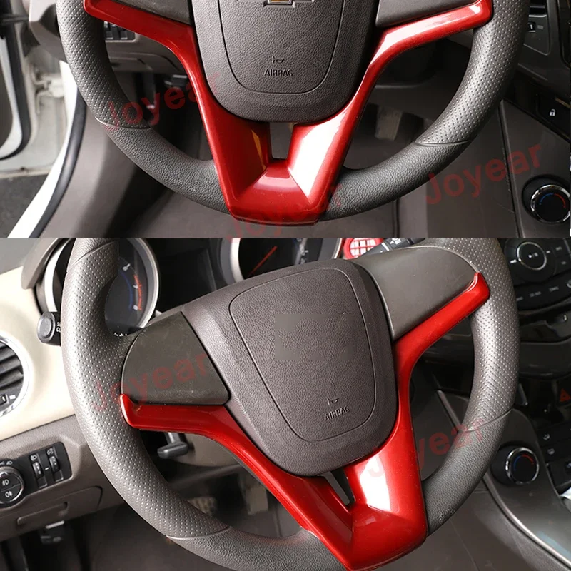 Stiker krom Trim penutup Panel roda kemudi mobil untuk Chevrolet Cruze 2009-2015 penutup Aksesori Interior Trim dekoratif