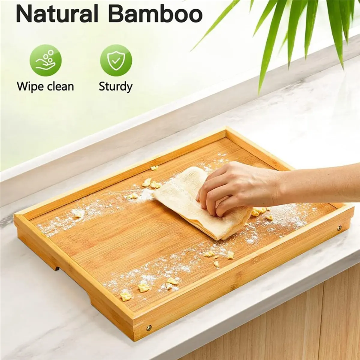 AA14 Bamboo Bed Tray Table with Foldable Legs, Breakfast Tray for Sofa, Bed, Eating, Working, Used As Laptop Desk Snack