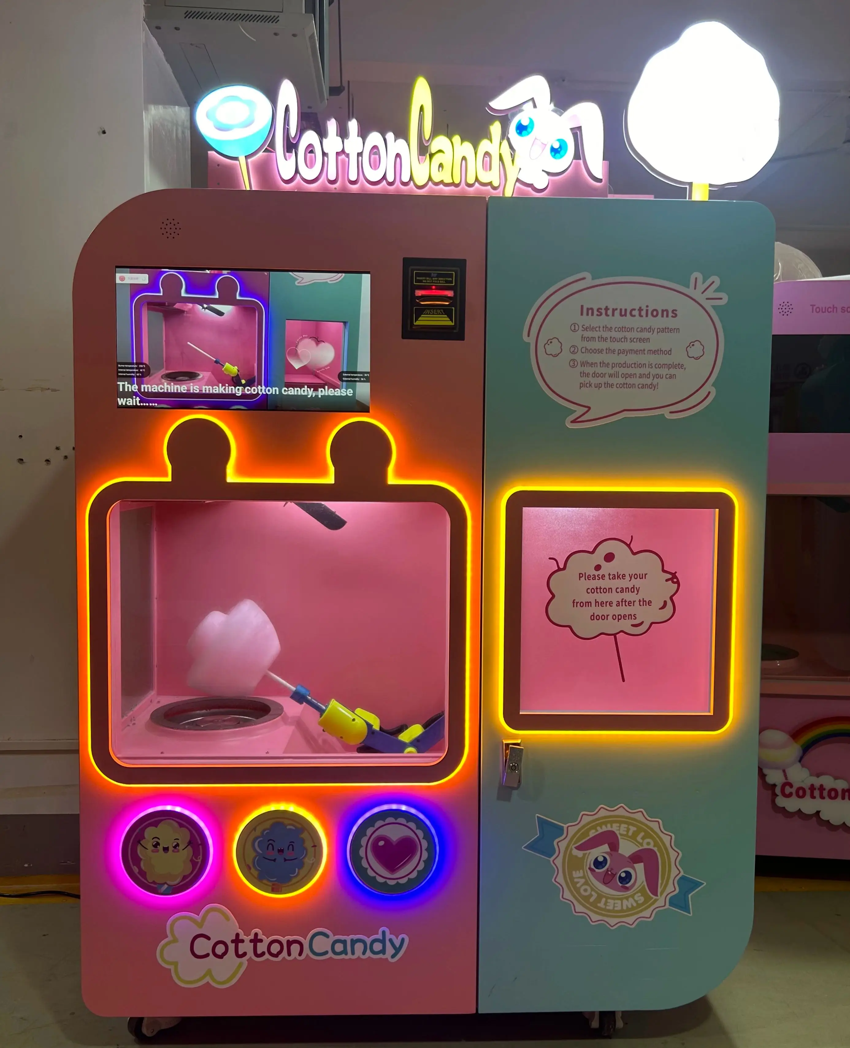 Automatische neue automatische Zuckerwatte-Automaten elektrische Zuckerwatte-Maschine kommerzielle Zuckerwatte-Zuckerwatte-Maschine