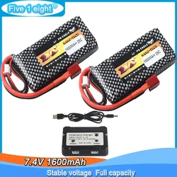 7.4v 1600mah 25C Lipo Battery with T plug For XLH 9125 Remote Control Rc Car Spare Parts