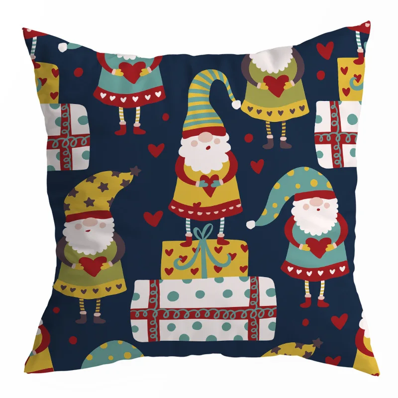 Christmas Gnome Pillow Cover Cute Cushion Car Office Sofa