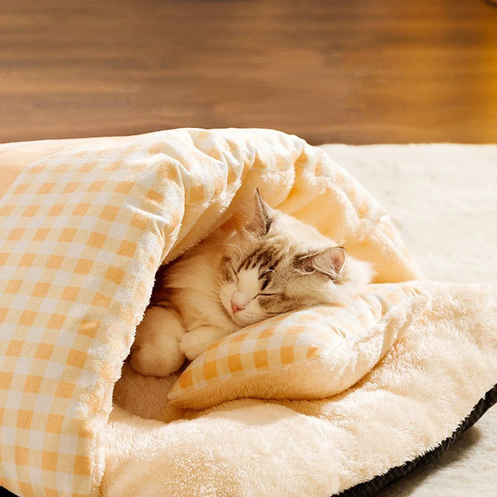 Arctic Velvet Cat Beds Semi Closed Thickened Warmth Provides Better Warmth in Winter,dog Bed,cat Bed,cat House, Pets House