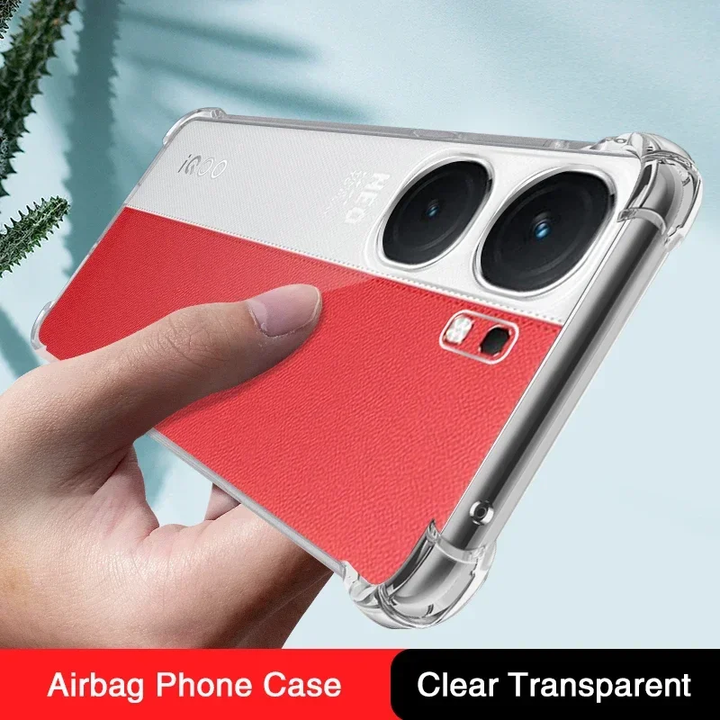 Luxury Clear Soft Airbag Phone Case for VIVO iQOO Neo9 Neo 9 9S Pro Plus 5G 360 Protector Air Bag Cover iQOONeo9sPro Armor Coque