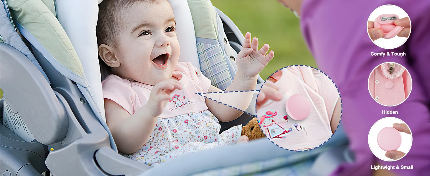 Eayburst Airtag-Halter für Kinder mit Sicherheitsnadeln, AirTag-GPS-Tracker-Hülle für ältere Kinder, versteckte Kleidung, Schuh-Rucksack – Detail 3