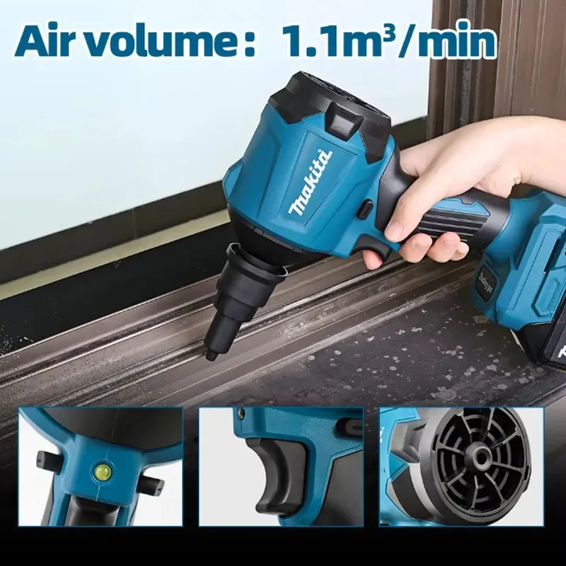 

Makita DAS180 Cordless Air Blower 18V Multifunction Dusting Machine with Nozzle Air Dust Removal Gun Inflator Tool