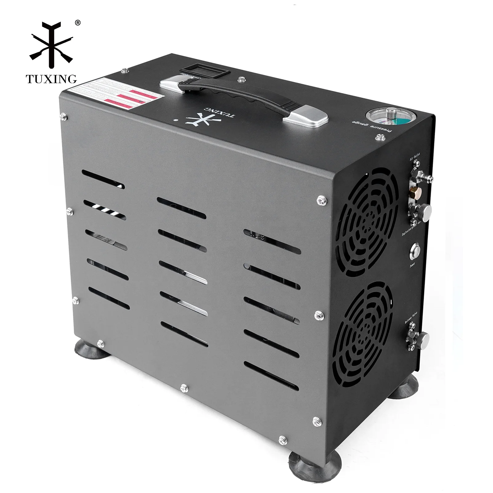 Double Cylinder 110V/220V 800W 4500psi 30mpa 300bar Auto Stop Fan Cooling  Game   Air Compressor