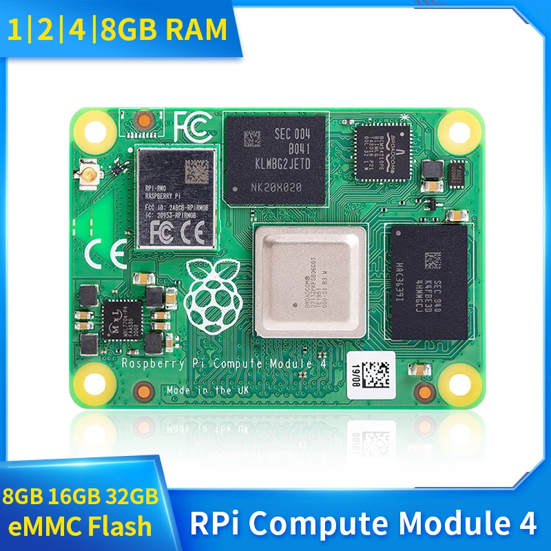 Framboesa pi Cm4 Módulo de Cálculo Quad-core Cortex-a72 com Wifi & bt 5.0 Opcional 8gb Sdram Lite 16 32gb Emmc Flash