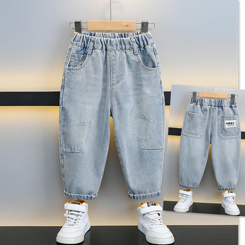 Boys Casual Jeans Children Denim Jeans Kids Trousers Toddler Girl Fall Clothes 2-10 Years Baby Harem Pants Baggy Jeans