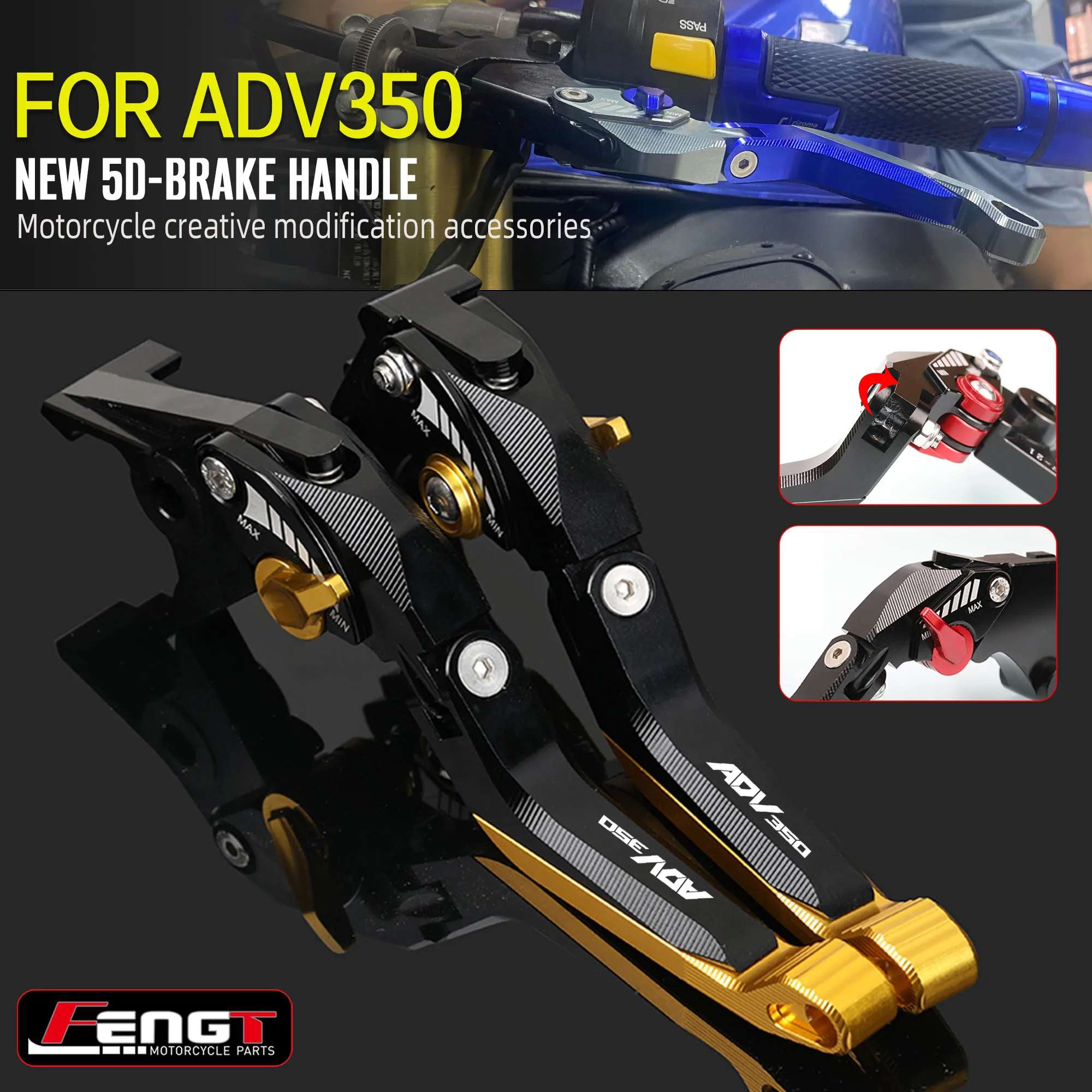 

NEW 5D Brake Lever For HONDA ADV350 2022-2025 Motorcycle Foldable Brake Clutch Lever Adjustable Hand Control Handle Guard Leves
