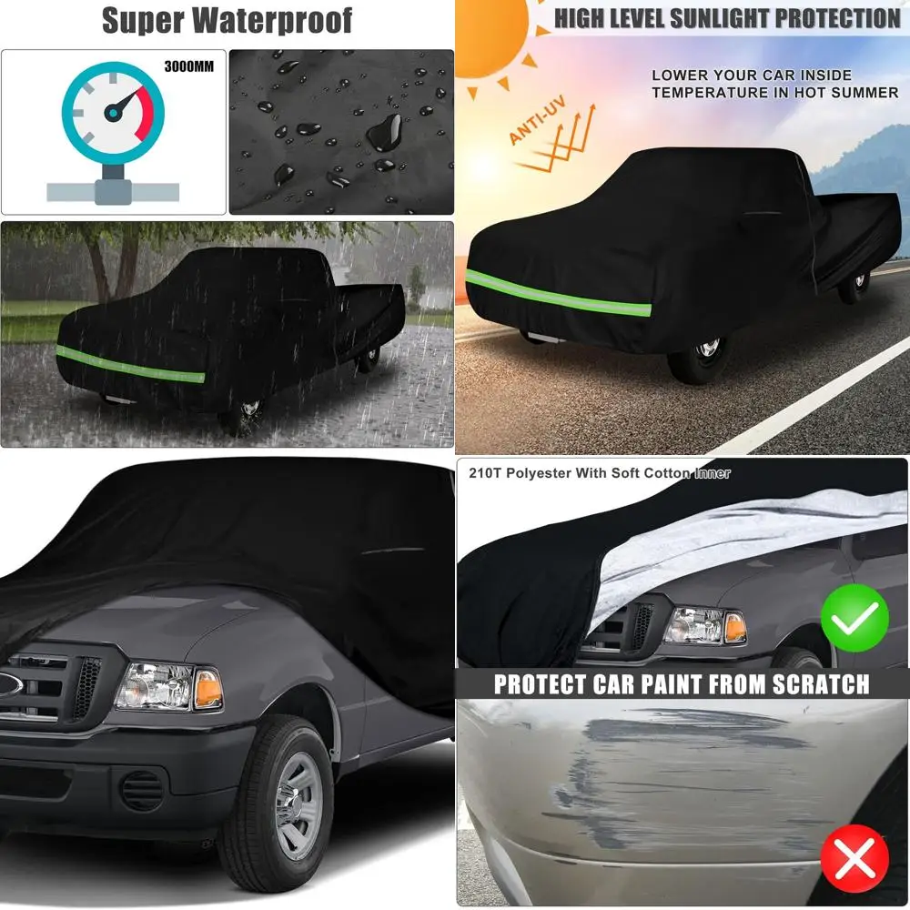 

All-Weather 1993-2012 Ford Ranger 6ft Supercab & 7ft Regular Cab Car Cover with Zippered Door for Protection Against Snow, Rain,