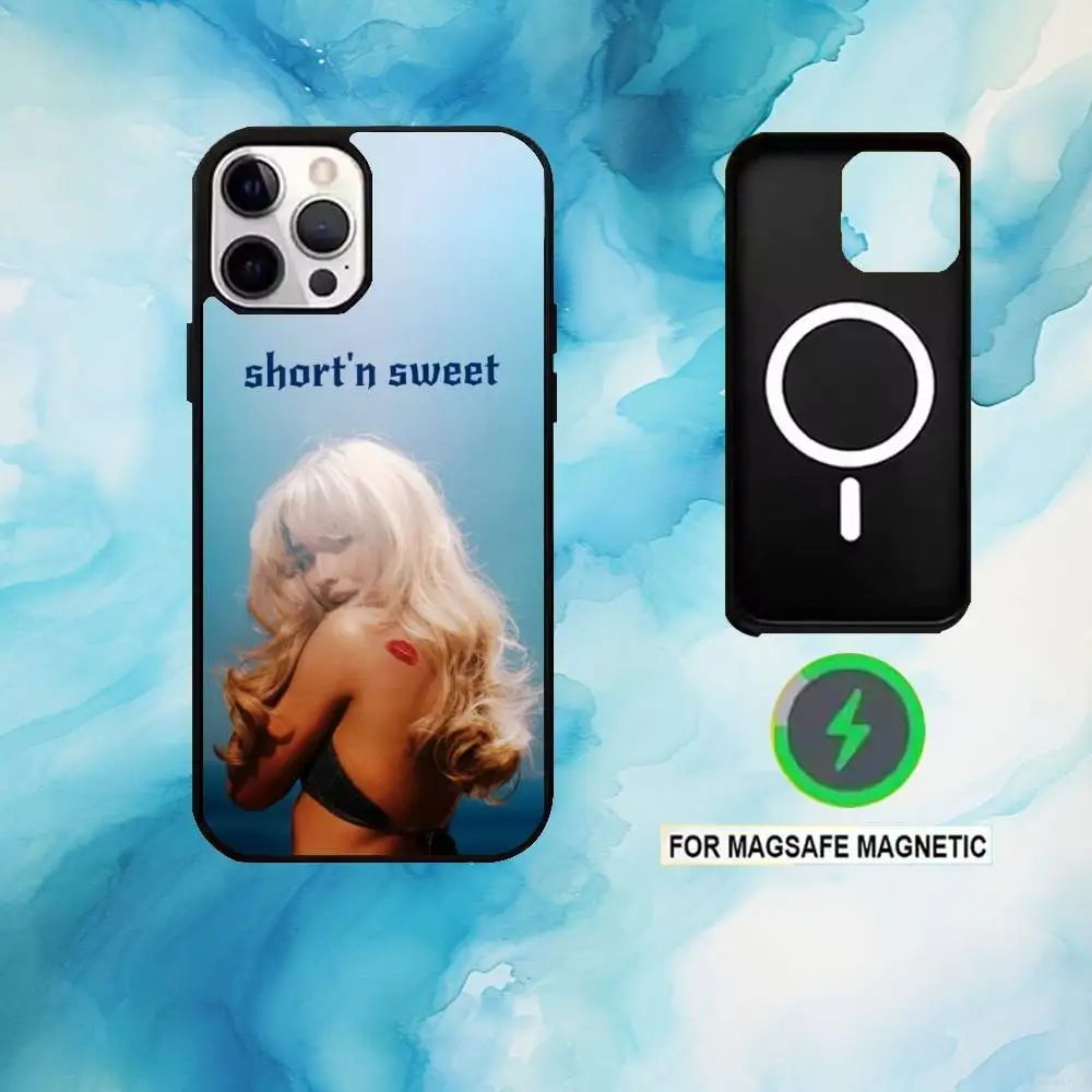 S-Sabrina Singer Timmerman Telefoonhoesje voor iPhone17,16,15,14,13,12,11 Plus, Pro Max Magnetisch Magsafe Draadloos opladen