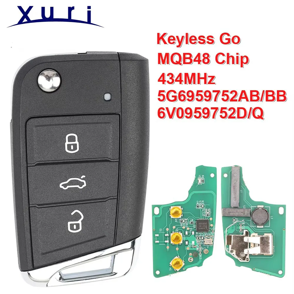 

Умный ключ-пульт LX без ключа Go/Half 433 МГц MQB ID48 Chip 5G 6959752 AB BB 6V 0959752 D/Q для VW Golf7 Tiguan, для Skoda Octavia