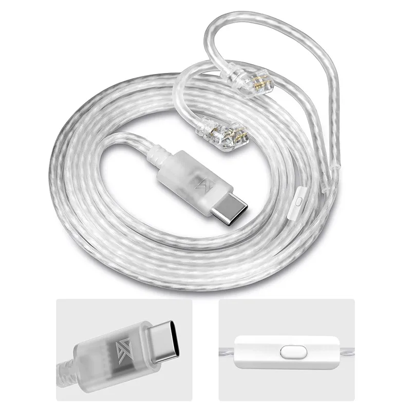 KZ Earphone Cable Silver plated upgrade cable Headphones wire Type-C 2PIN 0.75mm For KZ ZSN ZSX EDX PRO  AS16 ZS10 PRO X Castor image 6