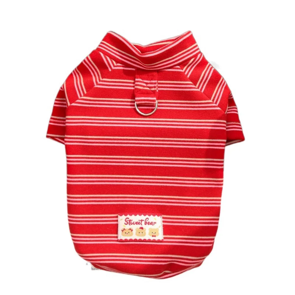 

Fashion Warm Dog Striped Hoodie Breathable Soft Dog Sweatshirt Comfortable Pet Jumpsuit Outdoor Use