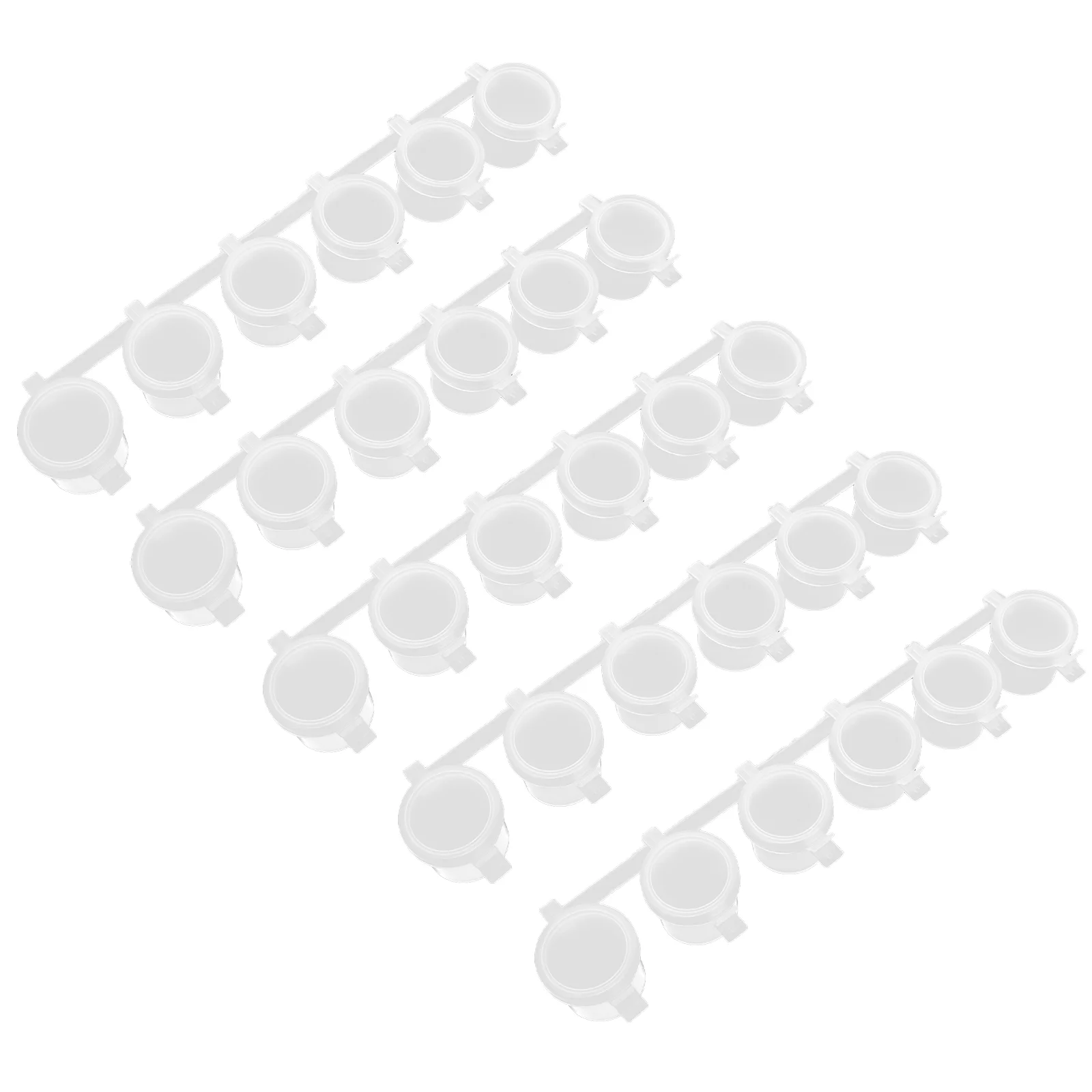 5 Sets Paint Box Small Container Strips Plastic Disposable Cup Pots Clear Pigment Storage Empty