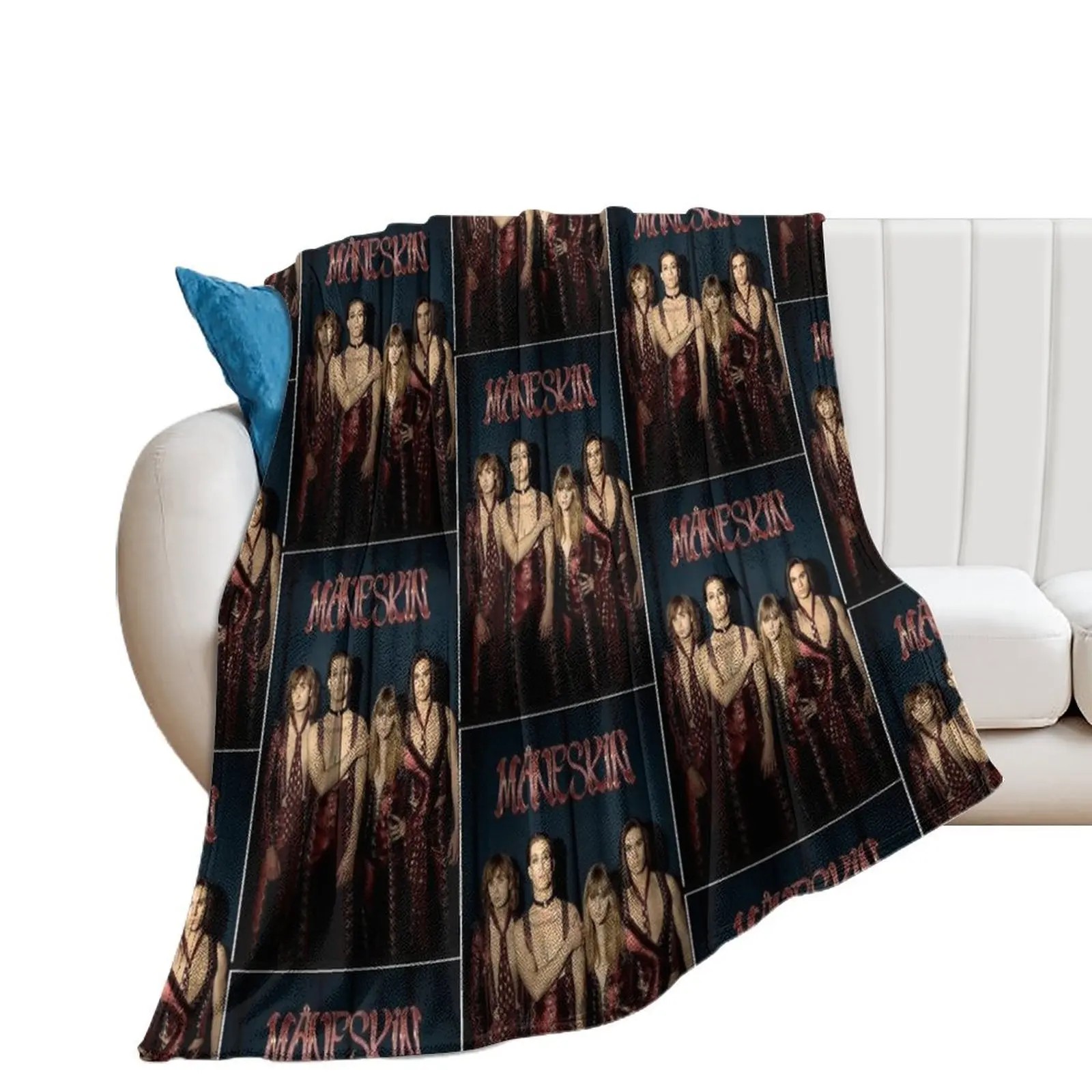 Maneskin rock band Maneskin Poster Throw Blanket anime For Baby Blankets