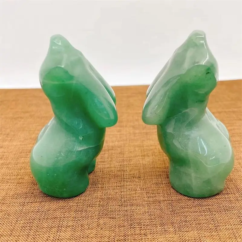 Natural Green Aventurine Lady Body Carving Fashion Home Decoration Healing Energy Gemstone Polishing Crafts Gift 1pcs