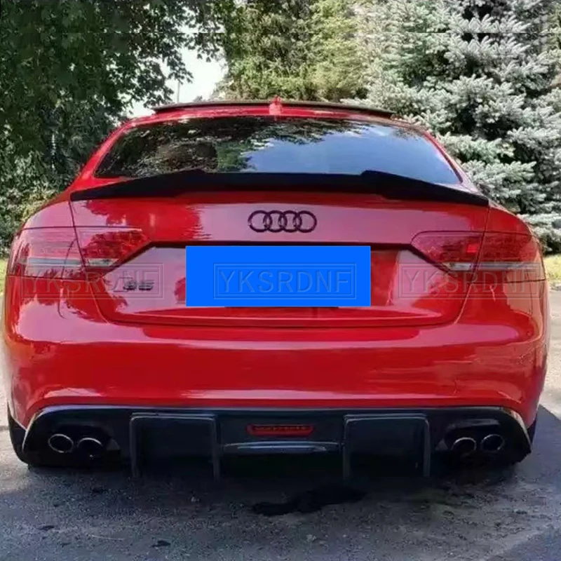 Rear Bumper Diffuser Lip Spoiler For Audi A5 S line S5 Coupe 2008 2009 2010 2011 2012 Real Carbon fiber Non For A5 Standard