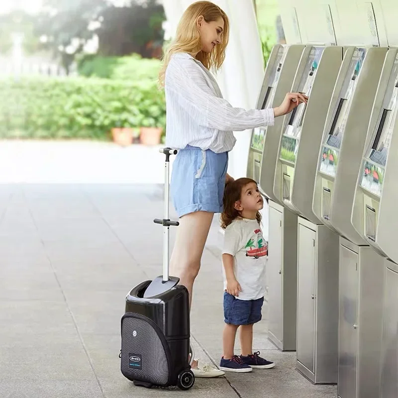 Imagem -06 - Rolando a Cabine de Bagagem para o Bebê Mala de Viagem Trole sobre Rodas Pode Sentar-se Carrinhos Carro Preguiçoso Novo