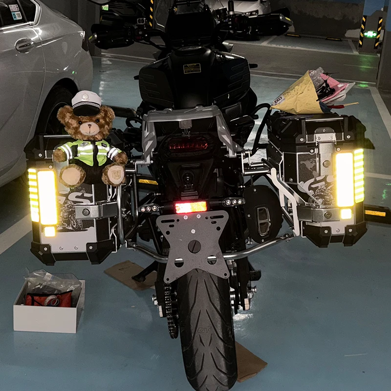 4PCS Reflective Strips Night Safety Warning Motorcycle Stickers for Motorbike Helemet Box Fuel Tank Scooter Decals Decoration image 2