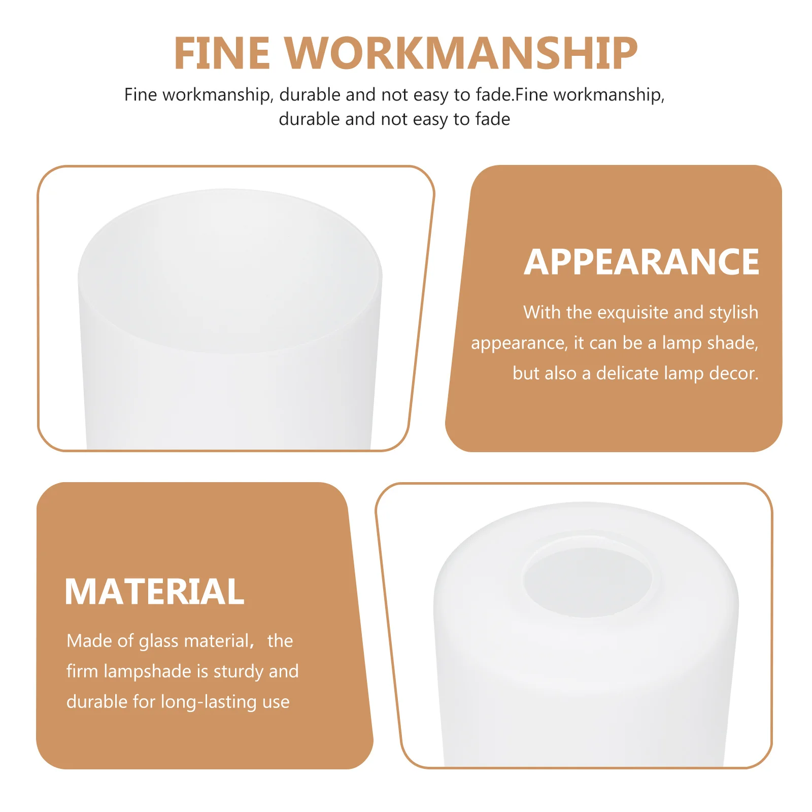 

Modern Frosted Glass Lampshade Cylinder Shape Decorative Light Cover for Home Office Hotel Lamp Replacement Cover