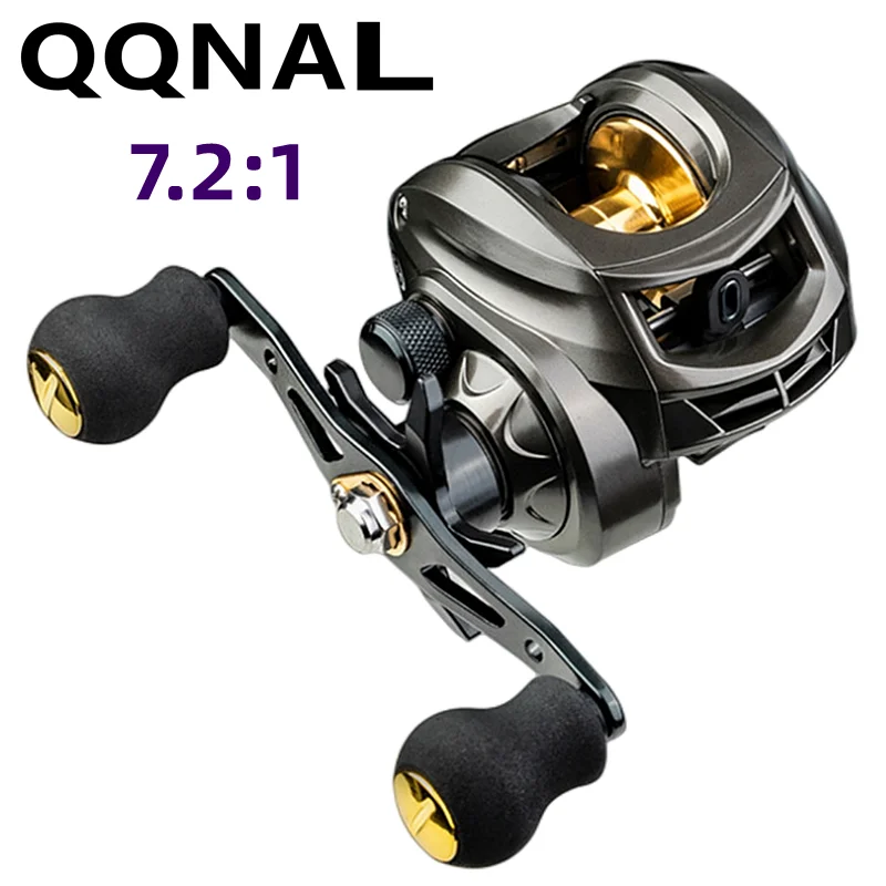 QQNAL 7.2:1 8KG Reel Baitcasting Max Drag Fishing Reel For Bass in Ocean Environment Reel Fishing Accessories