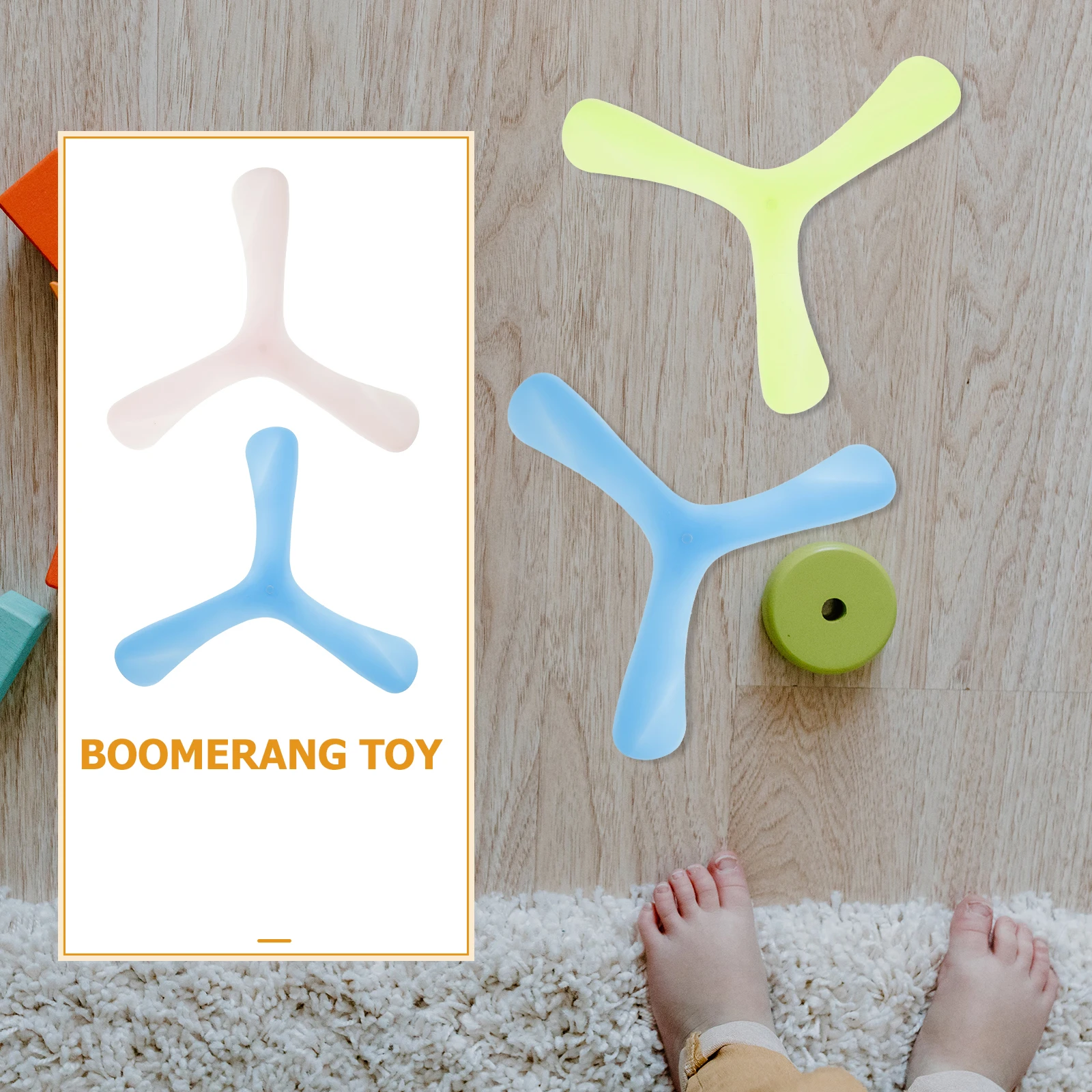 

3 Pcs Glow Boomerang Toy Lightweight Kids Plaything Durable Kids Outdoor Sports Plaything Triangle Shape Gifts